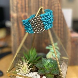 Blue beaded bracelet